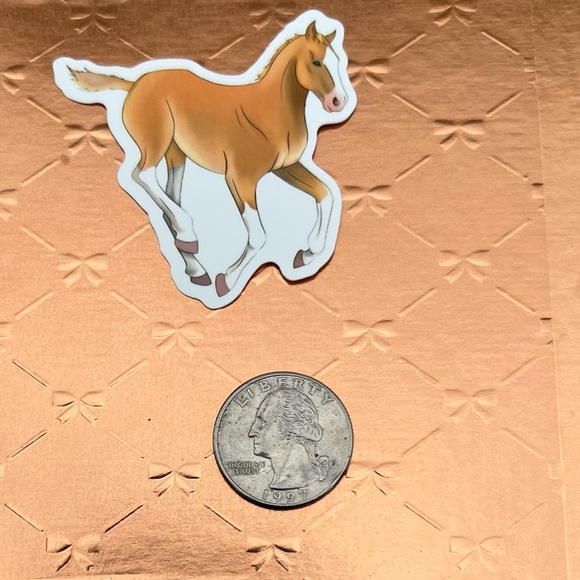 Foal Palomino Red Dunn Equestrian Cowboy CowGirl Single Sticker - Picture 2 of 3
